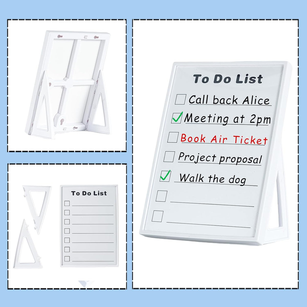 Desktop Dry Erase Board, Small Whiteboard with Stand