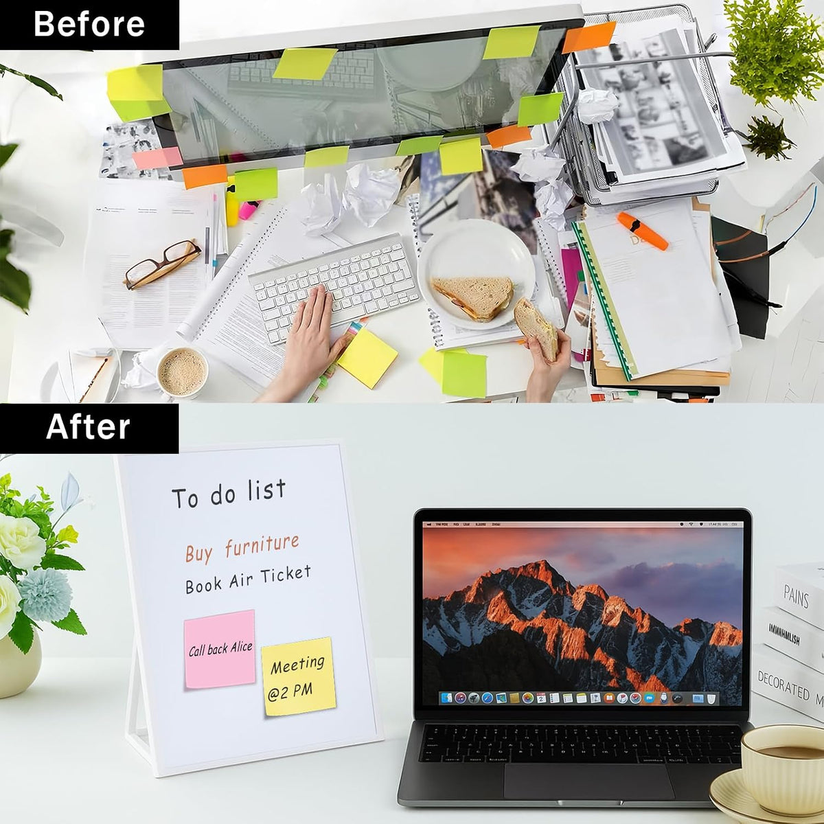 Desktop Dry Erase Board, Small Whiteboard with Stand
