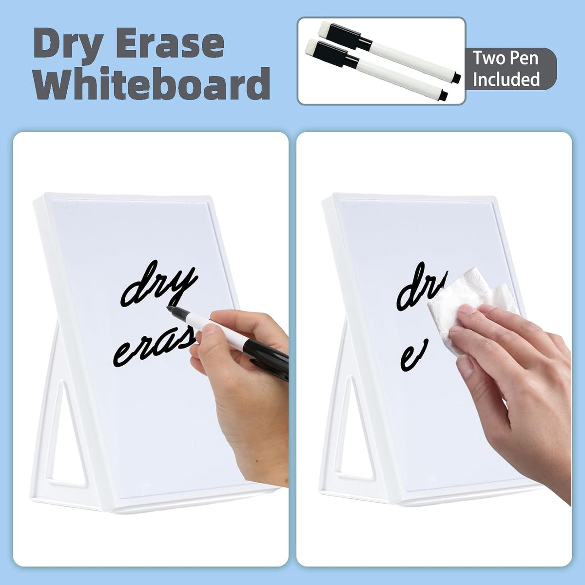 Desktop Dry Erase Board, Small Whiteboard with Stand