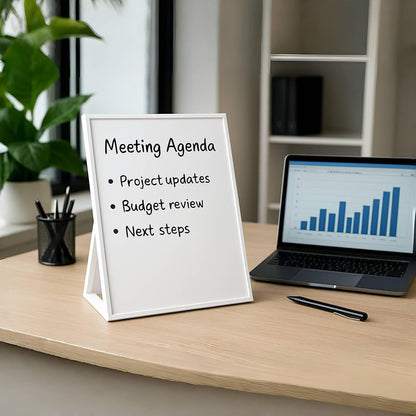 Desktop Dry Erase Board, Small Whiteboard with Stand