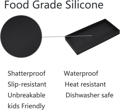 Silicone Bathroom Vanity Tray for Counter, 7.9" Small Kitchen Sink Soap Tray for Dish Holder Dispenser Countertop Toilet Tank Desk Organizer