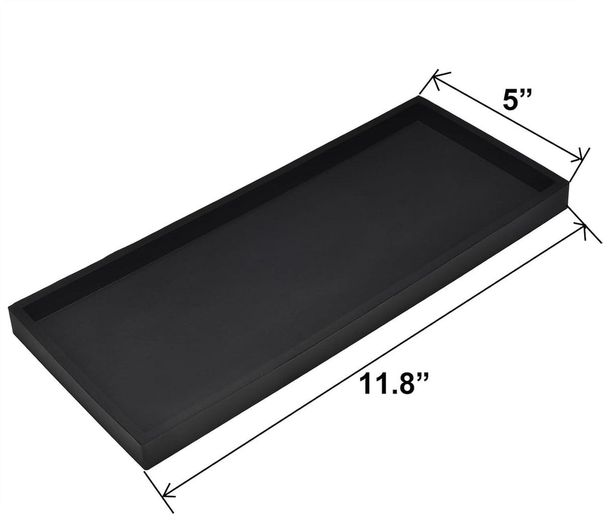 Silicone Bathroom Vanity Tray for Counter, 7.9" Small Kitchen Sink Soap Tray for Dish Holder Dispenser Countertop Toilet Tank Desk Organizer