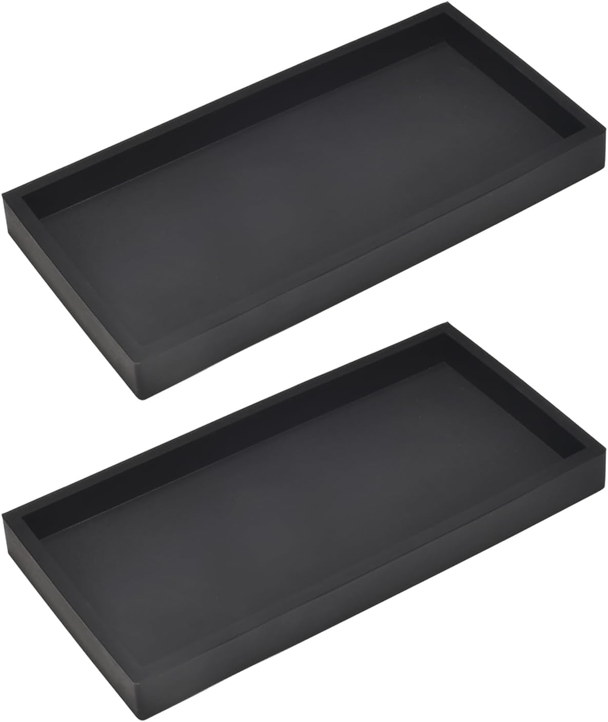 Silicone Bathroom Vanity Tray for Counter, 7.9" Small Kitchen Sink Soap Tray for Dish Holder Dispenser Countertop Toilet Tank Desk Organizer