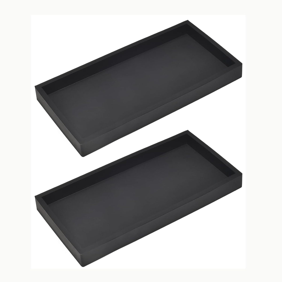 Silicone Bathroom Vanity Tray for Counter, 7.9" Small Kitchen Sink Soap Tray for Dish Holder Dispenser Countertop Toilet Tank Desk Organizer