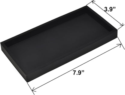 Silicone Bathroom Vanity Tray for Counter, 7.9" Small Kitchen Sink Soap Tray for Dish Holder Dispenser Countertop Toilet Tank Desk Organizer