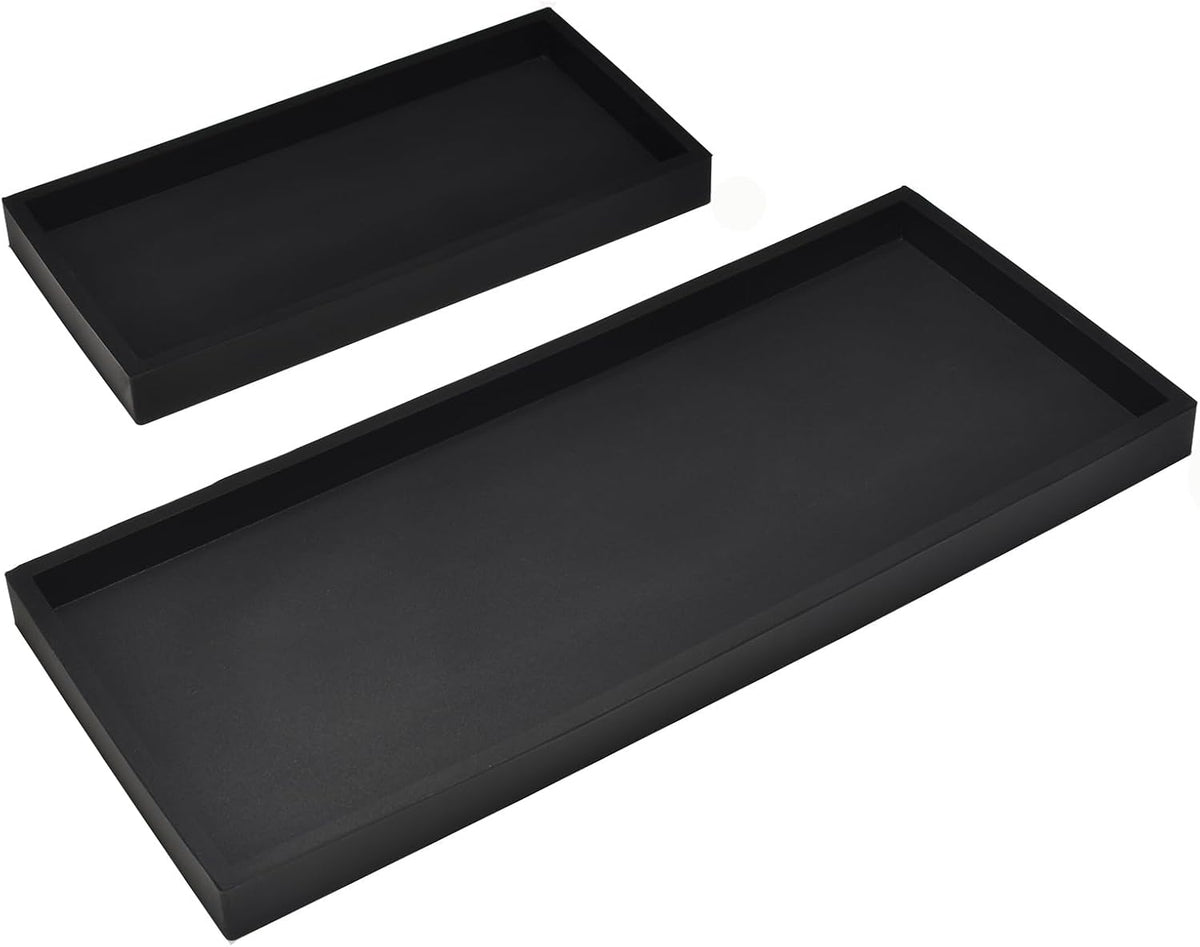Silicone Bathroom Vanity Tray for Counter, 7.9" Small Kitchen Sink Soap Tray for Dish Holder Dispenser Countertop Toilet Tank Desk Organizer