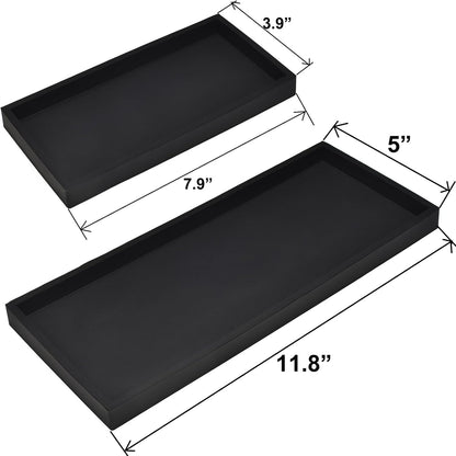 Silicone Bathroom Vanity Tray for Counter, 7.9" Small Kitchen Sink Soap Tray for Dish Holder Dispenser Countertop Toilet Tank Desk Organizer