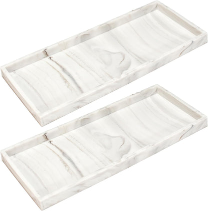 Silicone Bathroom Vanity Tray for Counter, 7.9" Small Kitchen Sink Soap Tray for Dish Holder Dispenser Countertop Toilet Tank Desk Organizer