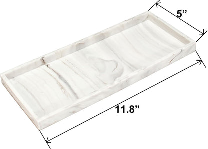 Silicone Bathroom Vanity Tray for Counter, 7.9" Small Kitchen Sink Soap Tray for Dish Holder Dispenser Countertop Toilet Tank Desk Organizer