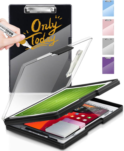 Clipboard with Storage, Nurse Dry Erase Clip Board, 8.5x11, Aqua Blue