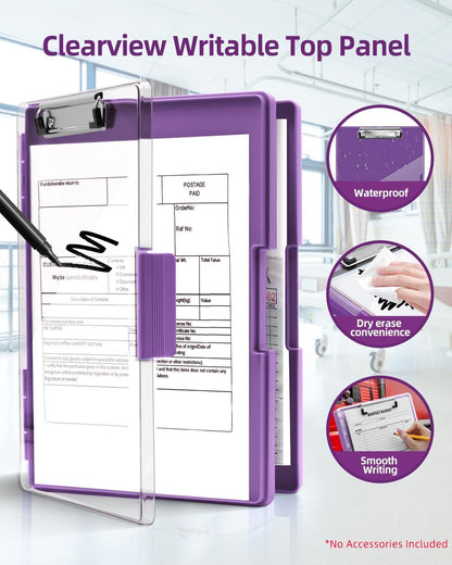 Clipboard with Storage, Nurse Dry Erase Clip Board, 8.5x11, Aqua Blue