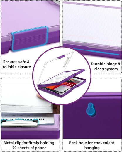 Clipboard with Storage, Nurse Dry Erase Clip Board, 8.5x11, Aqua Blue