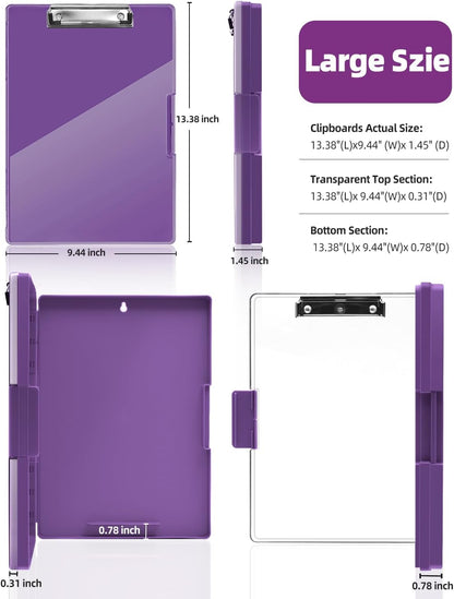 Clipboard with Storage, Nurse Dry Erase Clip Board, 8.5x11, Aqua Blue