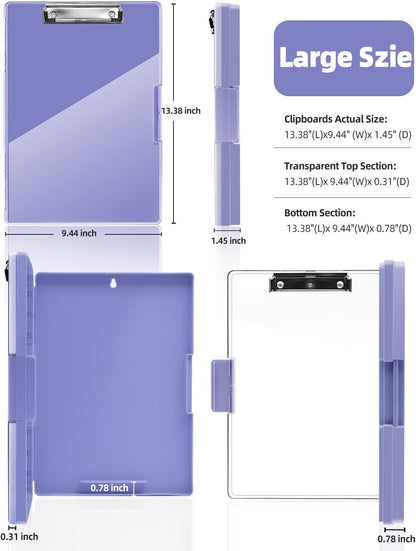 Clipboard with Storage, Nurse Dry Erase Clip Board, 8.5x11, Aqua Blue
