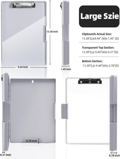 Clipboard with Storage, Nurse Dry Erase Clip Board, 8.5x11, Aqua Blue