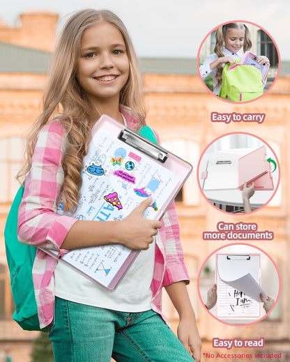 Clipboard with Storage, Nurse Dry Erase Clip Board, 8.5x11, Aqua Blue