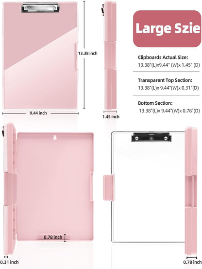 Clipboard with Storage, Nurse Dry Erase Clip Board, 8.5x11, Aqua Blue
