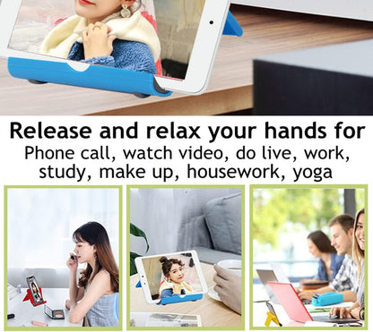 Cell Phone Stand for Desk Foldable Cell Phone Holder Desk Tablet Holder Mobile Phone Dock, Multi-Angle Universal Adjustable Tablet Dock (Black)