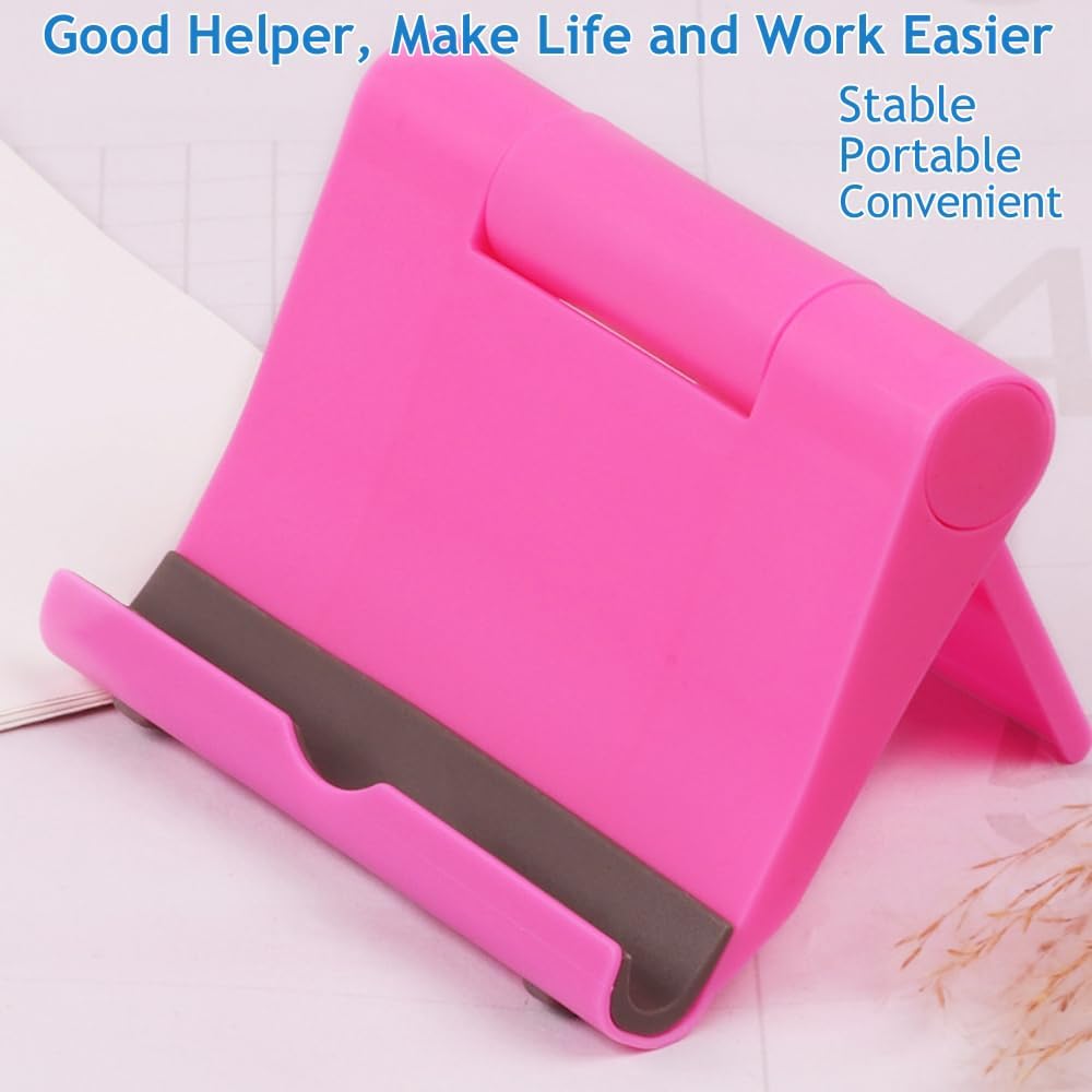 Cell Phone Stand for Desk Foldable Cell Phone Holder Desk Tablet Holder Mobile Phone Dock, Multi-Angle Universal Adjustable Tablet Dock (Black)