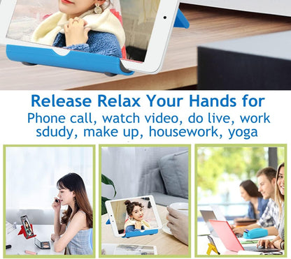 Cell Phone Stand for Desk Foldable Cell Phone Holder Desk Tablet Holder Mobile Phone Dock, Multi-Angle Universal Adjustable Tablet Dock (Black)