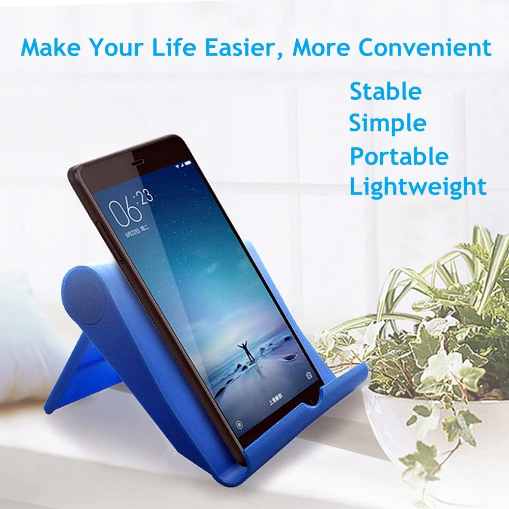 Cell Phone Stand for Desk Foldable Cell Phone Holder Desk Tablet Holder Mobile Phone Dock, Multi-Angle Universal Adjustable Tablet Dock (Black)