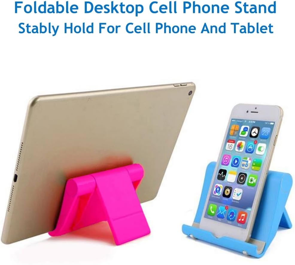 Cell Phone Stand for Desk Foldable Cell Phone Holder Desk Tablet Holder Mobile Phone Dock, Multi-Angle Universal Adjustable Tablet Dock (Black)