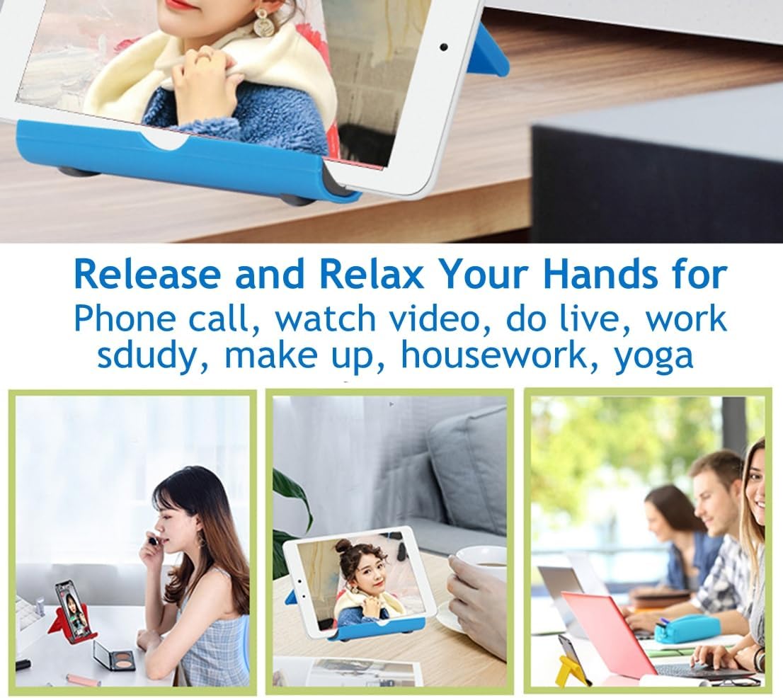 Cell Phone Stand for Desk Foldable Cell Phone Holder Desk Tablet Holder Mobile Phone Dock, Multi-Angle Universal Adjustable Tablet Dock (Black)