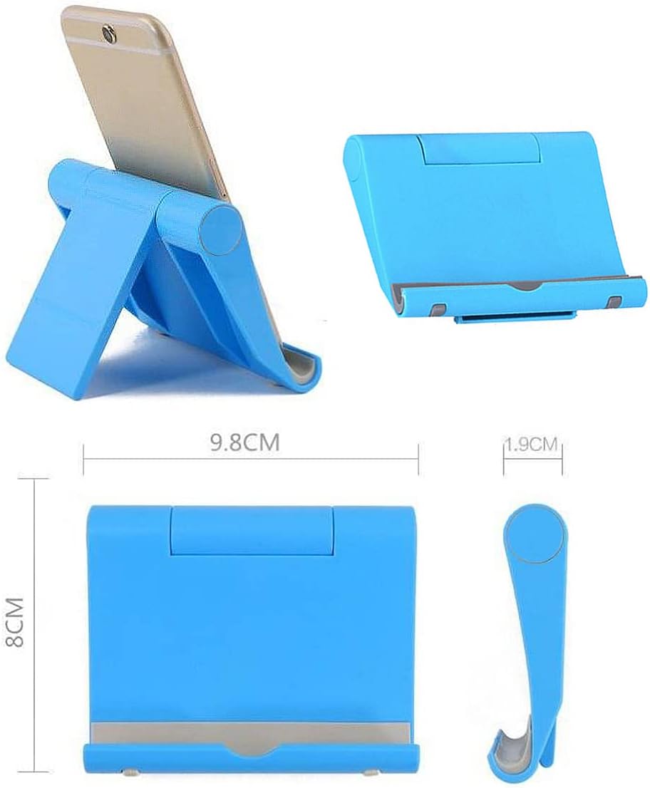 Cell Phone Stand for Desk Foldable Cell Phone Holder Desk Tablet Holder Mobile Phone Dock, Multi-Angle Universal Adjustable Tablet Dock (Black)