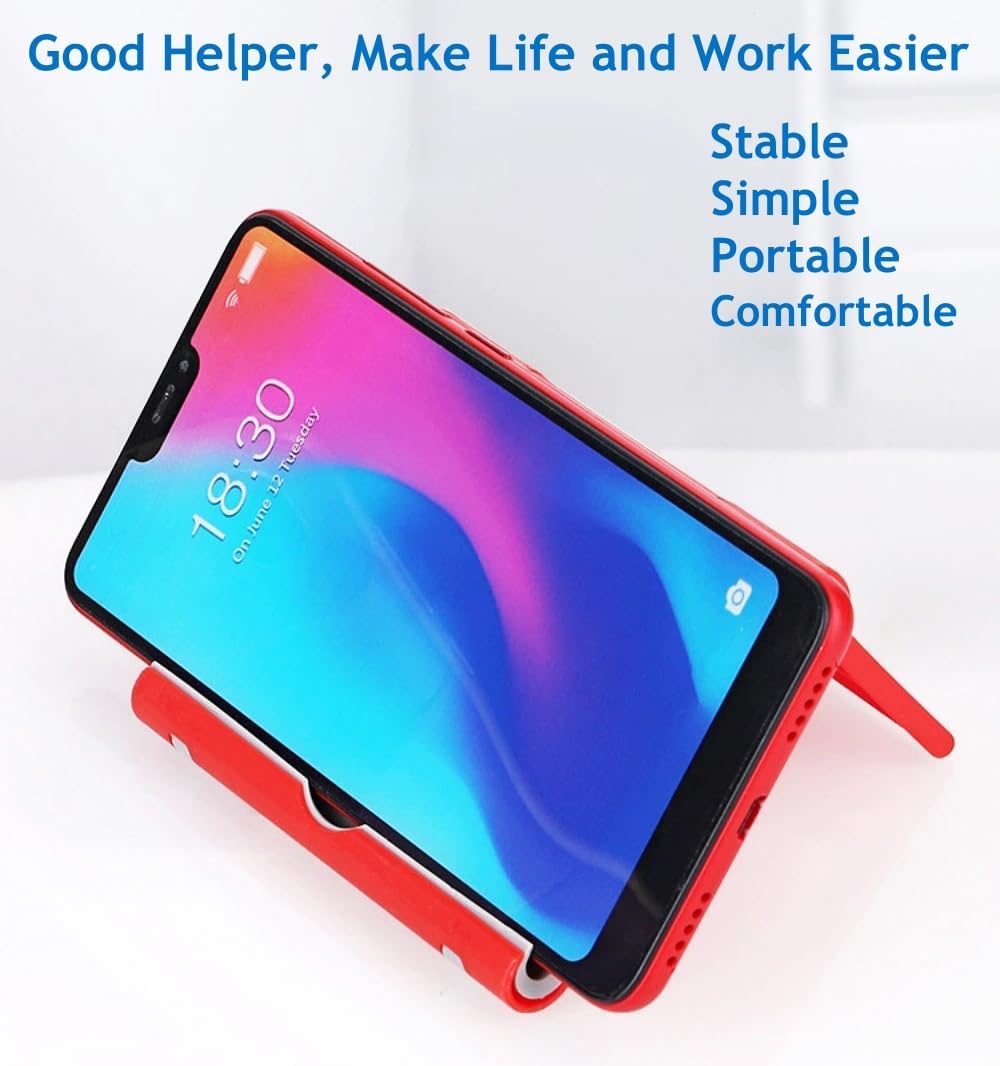 Cell Phone Stand for Desk Foldable Cell Phone Holder Desk Tablet Holder Mobile Phone Dock, Multi-Angle Universal Adjustable Tablet Dock (Black)