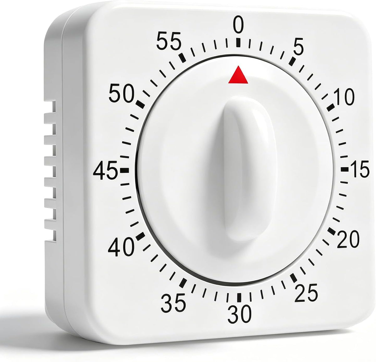 60 Minute Mechanical Kitchen Timer - Visual Wind Up Timer Clock with Loud Alarm - No Batteries Required-Magnetic Backing, Timer for Classroom, Home, Study and Cooking (White)