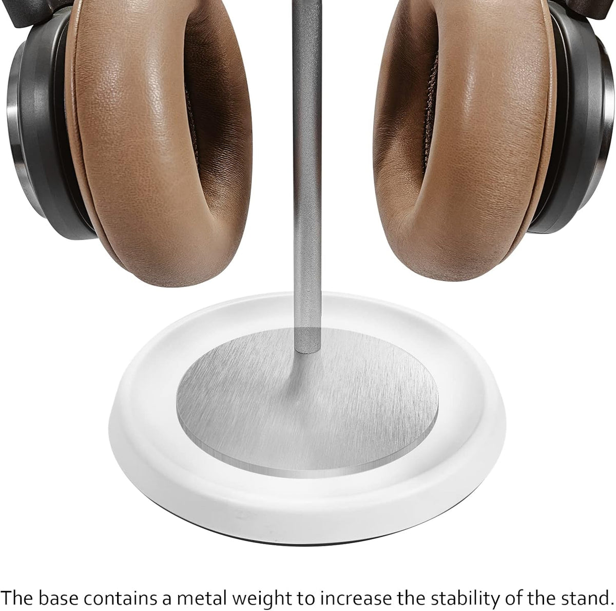 Headphone Stand, Curved Headset Stand with Storage Tray, Heavy Base Gaming Headset Holder for AirPods Max, AirPods, AirPods Pro, Beats, Bose, Sennheiser, Sony and More (White)