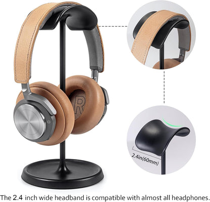Headphone Stand, Curved Headset Stand with Storage Tray, Heavy Base Gaming Headset Holder for AirPods Max, AirPods, AirPods Pro, Beats, Bose, Sennheiser, Sony and More (White)