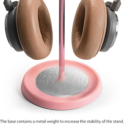 Headphone Stand, Curved Headset Stand with Storage Tray, Heavy Base Gaming Headset Holder for AirPods Max, AirPods, AirPods Pro, Beats, Bose, Sennheiser, Sony and More (White)