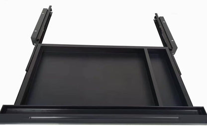 Under Desk Mounted Sliding Drawer to pull out, Attachable Desk Pencil Drawer Ball-Bearing Slides (Black)