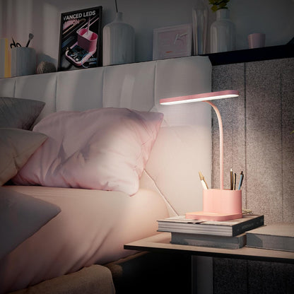 AXX Pink Desk Lamp for Teen Girls, College Dorm Room Cute Table Light