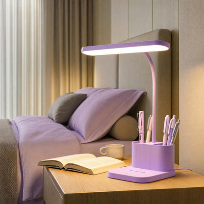 AXX Pink Desk Lamp for Teen Girls, College Dorm Room Cute Table Light