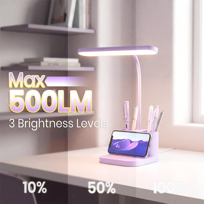 AXX Pink Desk Lamp for Teen Girls, College Dorm Room Cute Table Light