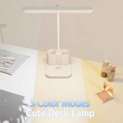 AXX Pink Desk Lamp for Teen Girls, College Dorm Room Cute Table Light
