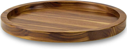 10" Acacia Wood Lazy Susan Organizer Kitchen Turntable for Cabinet Pantry Table Organization