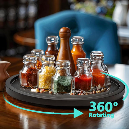 10" Acacia Wood Lazy Susan Organizer Kitchen Turntable for Cabinet Pantry Table Organization