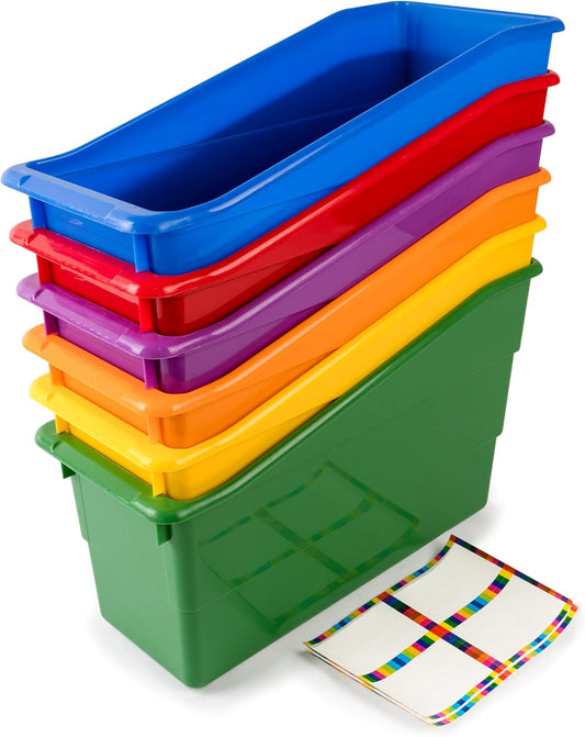 Durable Book and Binder Holder, 6-Pack, Group Color