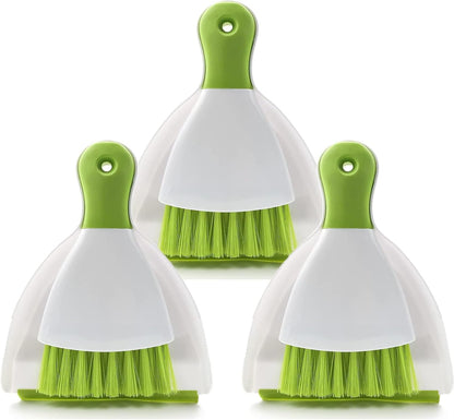 Dust pan Broom Brush Dustpan - Small Broom and Dustpan Set, Mini Broom and Dustpan, Small Dustpans and Brush Set for Home Cleaning, Sofa,Desk,Guinea Pig Cage,Cat Litter, etc. (Green
