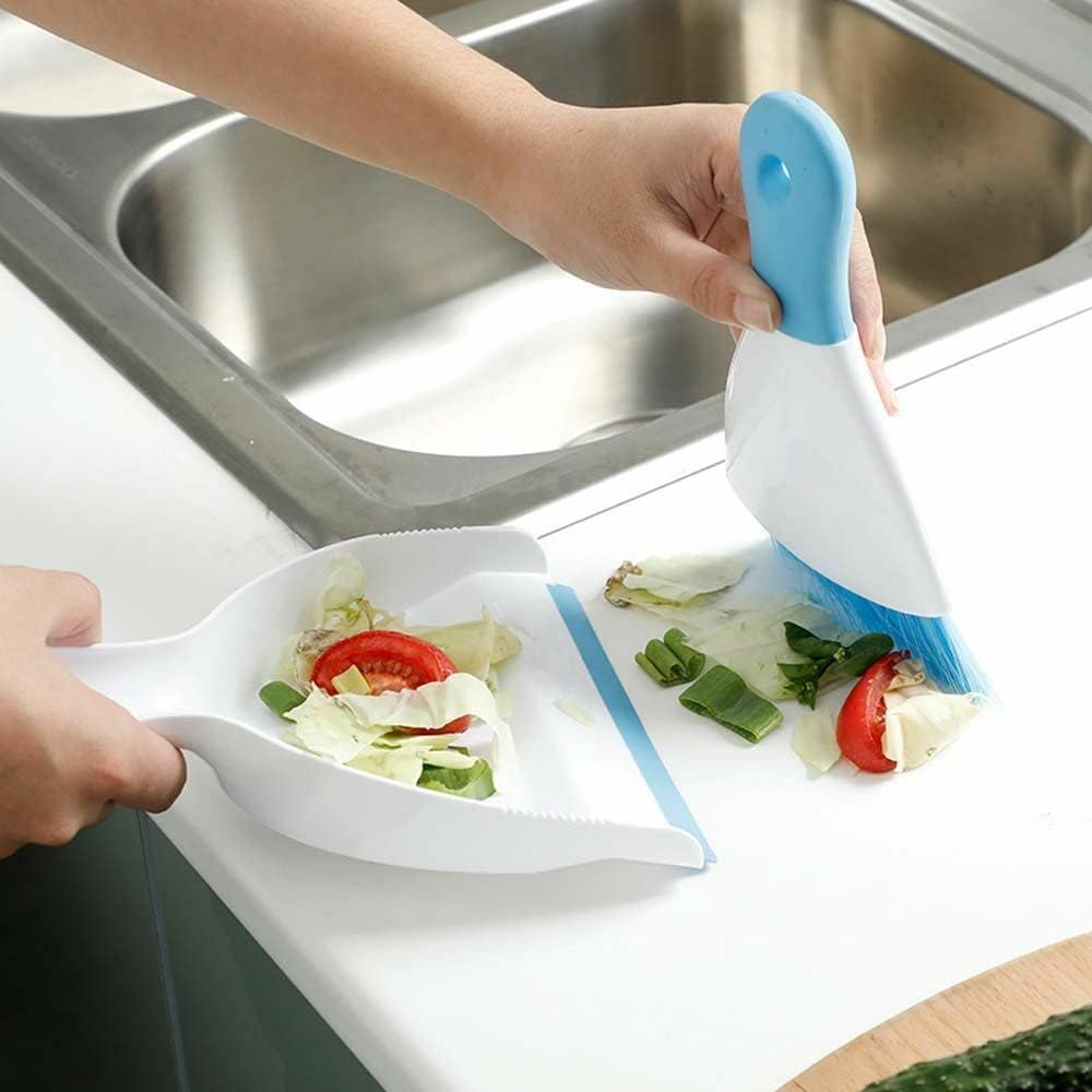 Dust pan Broom Brush Dustpan - Small Broom and Dustpan Set, Mini Broom and Dustpan, Small Dustpans and Brush Set for Home Cleaning, Sofa,Desk,Guinea Pig Cage,Cat Litter, etc. (Green