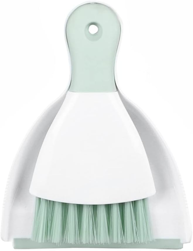 Dust pan Broom Brush Dustpan - Small Broom and Dustpan Set, Mini Broom and Dustpan, Small Dustpans and Brush Set for Home Cleaning, Sofa,Desk,Guinea Pig Cage,Cat Litter, etc. (Green