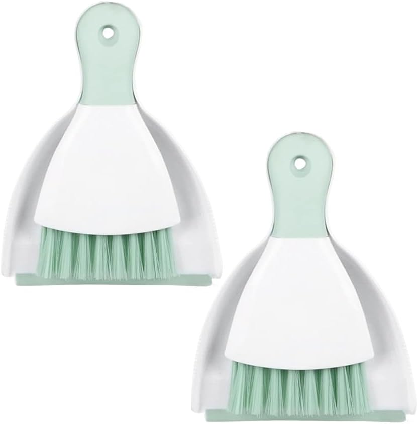 Dust pan Broom Brush Dustpan - Small Broom and Dustpan Set, Mini Broom and Dustpan, Small Dustpans and Brush Set for Home Cleaning, Sofa,Desk,Guinea Pig Cage,Cat Litter, etc. (Green