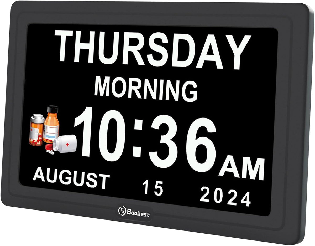 Dementia Clocks for Seniors, 7” Digital Date Clock Large Display