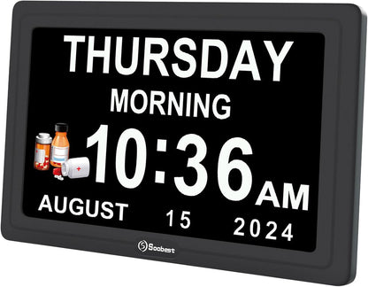 Dementia Clocks for Seniors, 7” Digital Date Clock Large Display