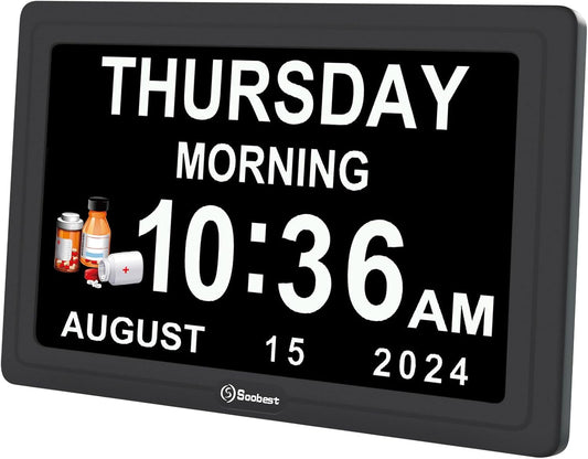 Dementia Clocks for Seniors, 7” Digital Date Clock Large Display