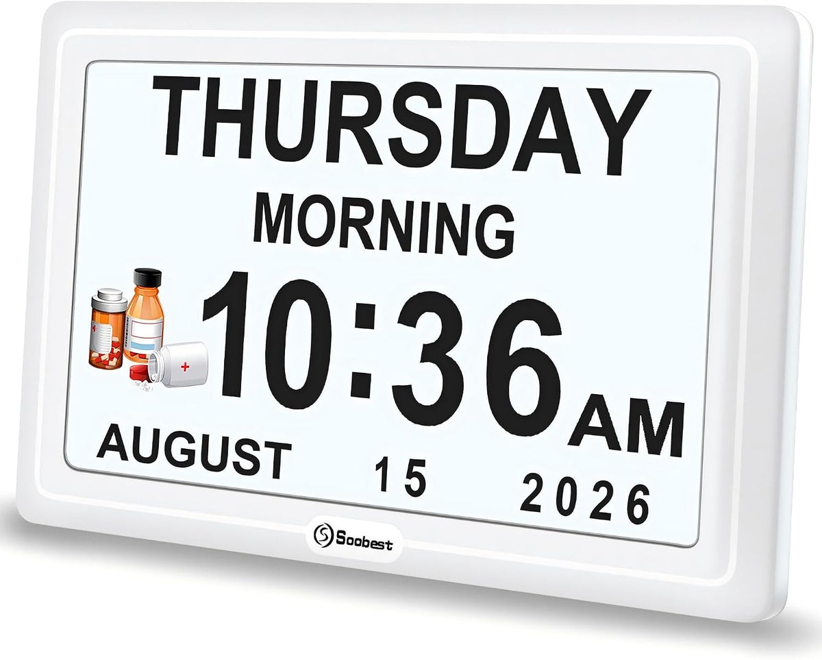 Dementia Clocks for Seniors, 7” Digital Date Clock Large Display