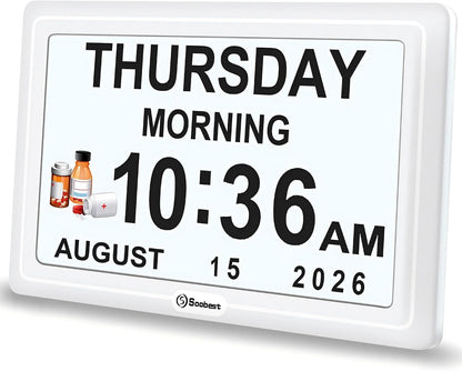 Dementia Clocks for Seniors, 7” Digital Date Clock Large Display
